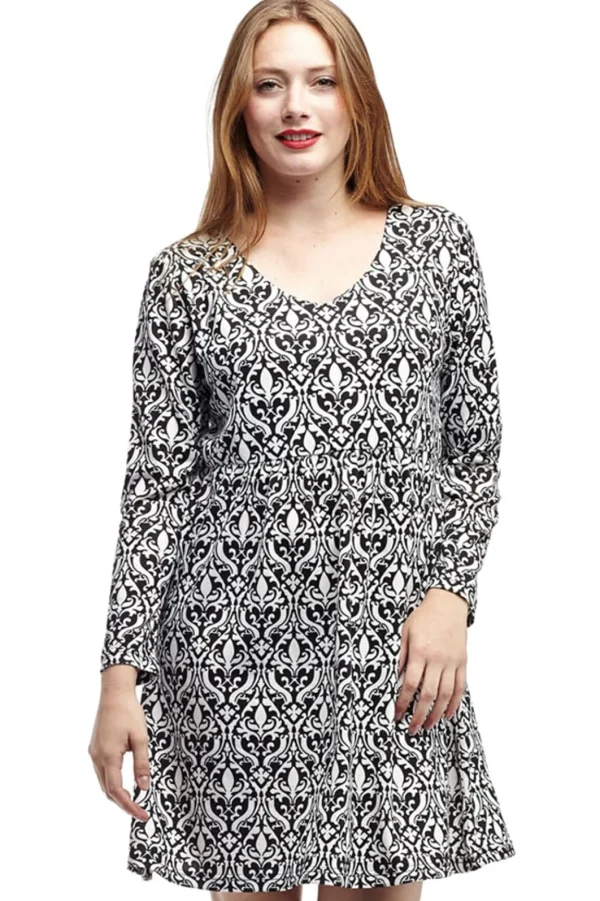 La Cera™ La Cera Baroque Print Pullover Tunic Top New