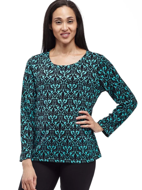 La Cera™ La Cera Baroque Print Pullover Top Cheap