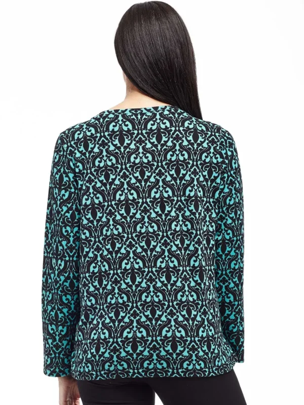 La Cera™ La Cera Baroque Print Pullover Top Cheap