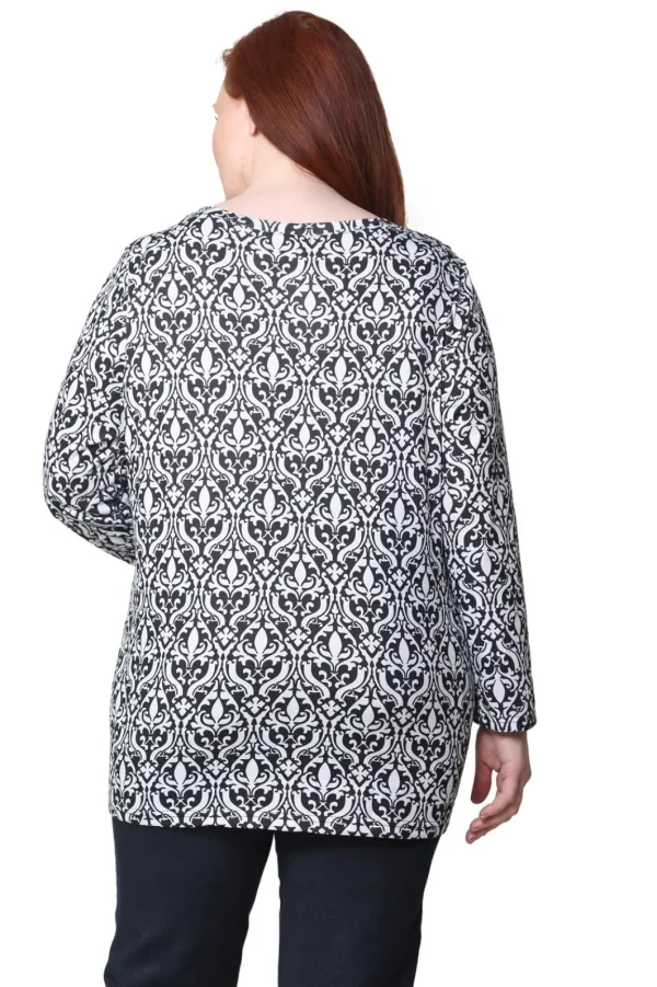 La Cera™ La Cera Baroque Print Pullover Top - Plus Size Store