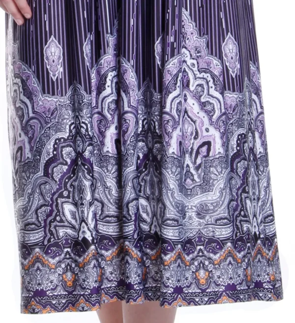 La Cera™ La Cera Border Print Sleeveless Printed Maxi Dress Purple/Black Hot