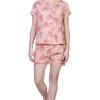 La Cera™ La Cera Boxer Pajama Set Peach Hot