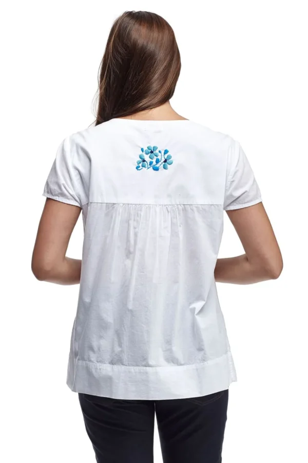 La Cera™ La Cera Cap Sleeve Hand Embroidered Top Sale