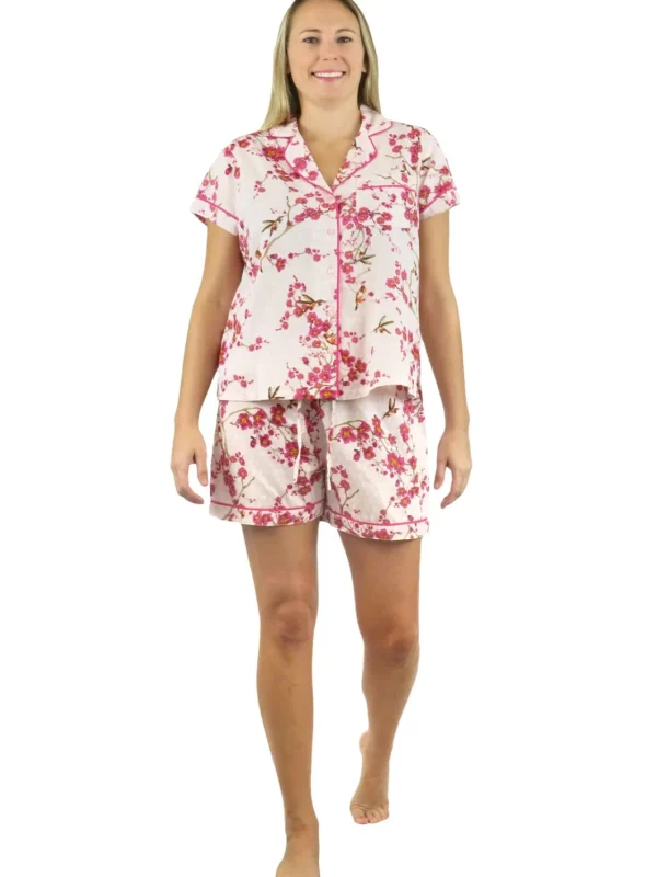 La Cera™ La Cera Cherry Blossom Boxer Pajama Set Shop