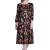 La Cera™ La Cera Cotton Falling Leaves Print Jersey Dress Sale