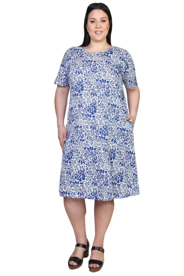 La Cera™ La Cera Cotton Jersey Knit A-Line Dress - Plus Size Best