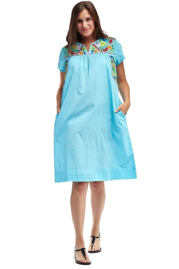 La Cera™ La Cera Embroide Short Sleeve Dress Clearance