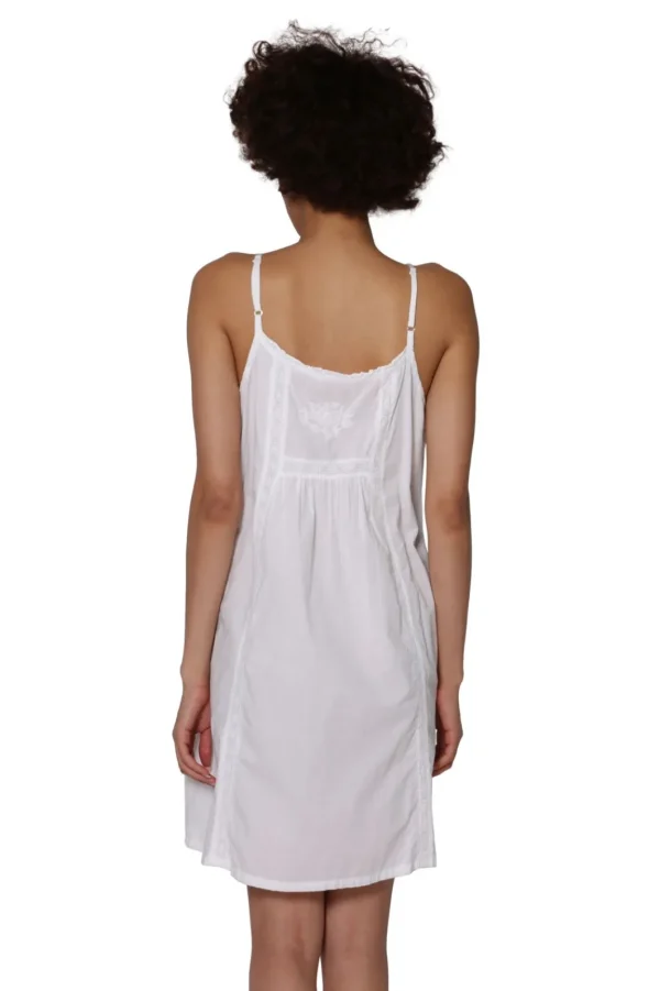 La Cera™ La Cera Embroidered Bib Sleeveless Chemise Best Sale