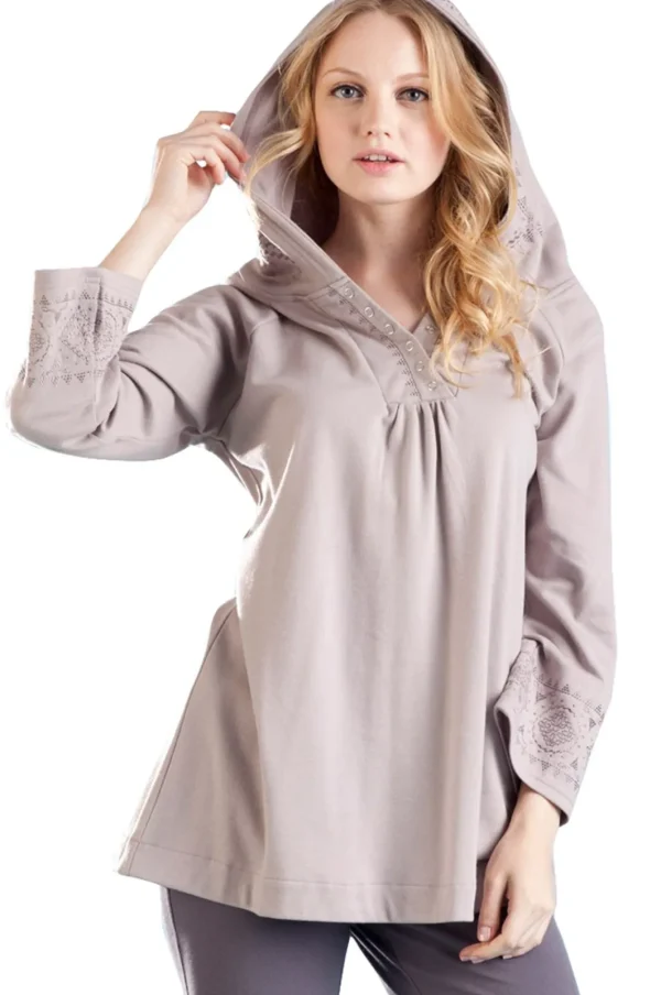 La Cera™ La Cera Embroidered Hooded Tunic Shop