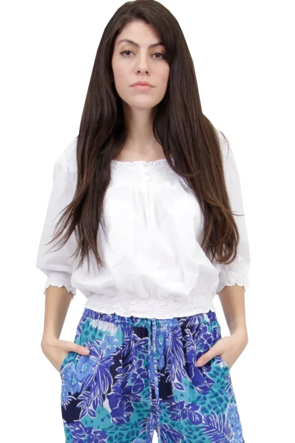 La Cera™ La Cera Embroidered Peasant Blouse Best