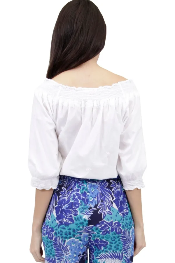 La Cera™ La Cera Embroidered Peasant Blouse Best