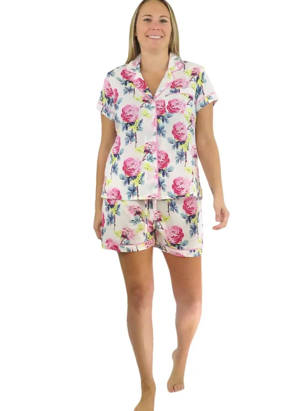 La Cera™ La Cera Floral Boxer Pajama Set Outlet