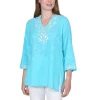 La Cera™ La Cera Floral Embroidered Tunic Top Store