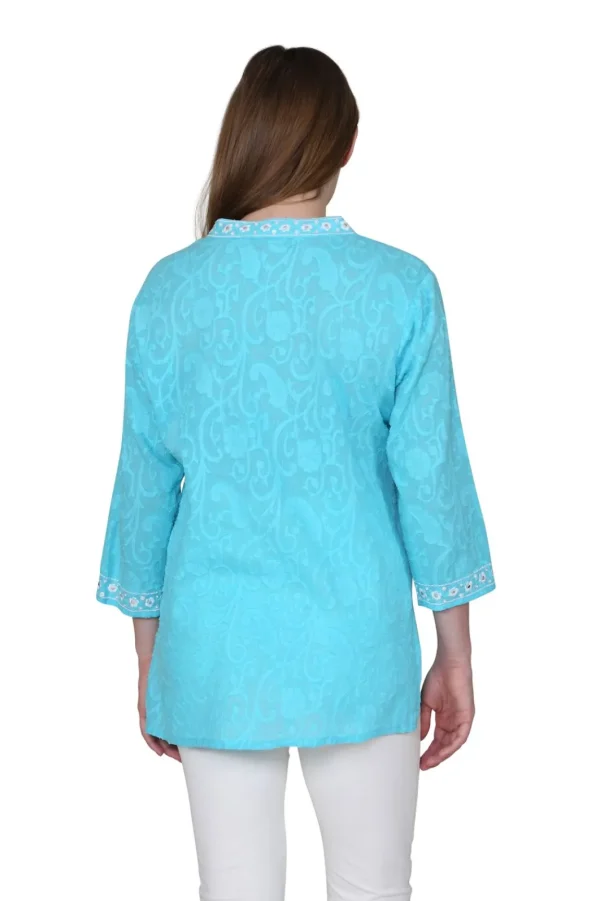 La Cera™ La Cera Floral Embroidered Tunic Top Store