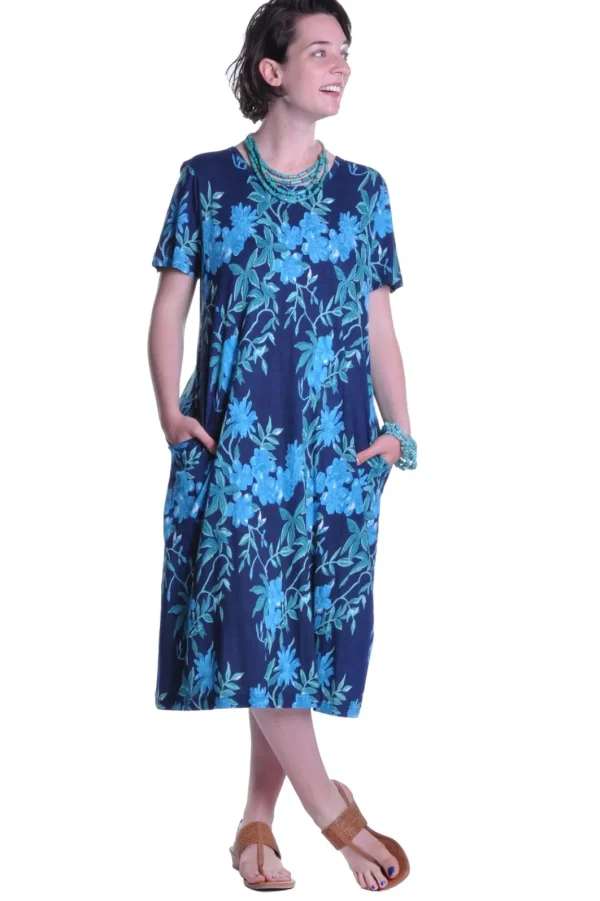 La Cera™ La Cera Floral Print A-Line Dress Navy Outlet