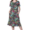 La Cera™ La Cera Floral Printed A-Line Knit Dress Best