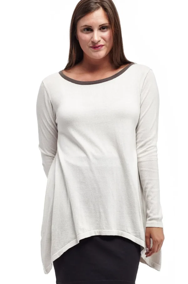 La Cera™ La Cera Hi-Lo Crew Neck Sweater Top - Plus Size New