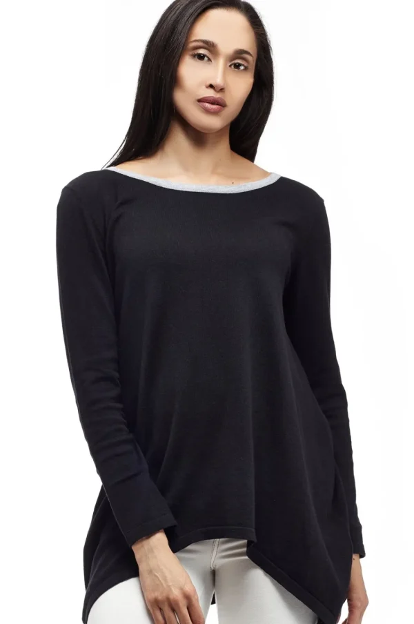 La Cera™ La Cera Hi-Lo Crew Neck Sweater Top - Plus Size New