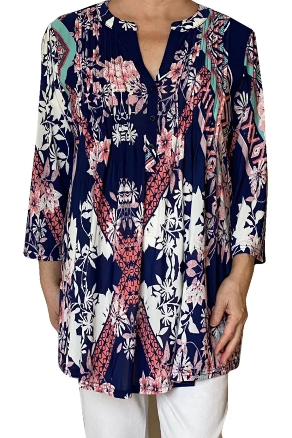 La Cera™ La Cera Key West Deco Print Tunic Best