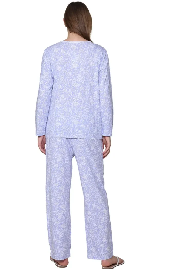 La Cera™ La Cera Lilac Floral Cotton Knit Pajama Set Flash Sale