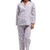 La Cera™ La Cera Long Sleeve Floral Flannel Pajama Set Pink Online