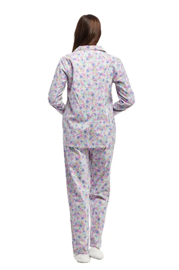 La Cera™ La Cera Long Sleeve Floral Flannel Pajama Set Pink Online