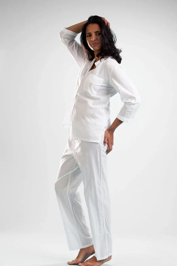 La Cera™ La Cera Long Sleeve Lace Trim Pajama Set Store