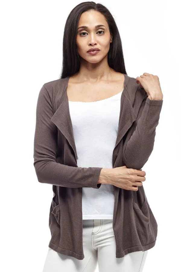 La Cera™ La Cera Long Sleeve Waterfall Cardigan Shop