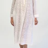 La Cera™ La Cera Long Sleeve White Embroidered Gown Shop