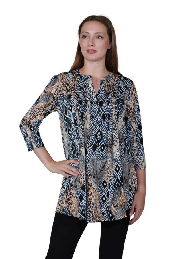 La Cera™ La Cera Malabar Batik Print Tunic Hot