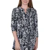 La Cera™ La Cera Midnight Blooms Print Tunic Outlet