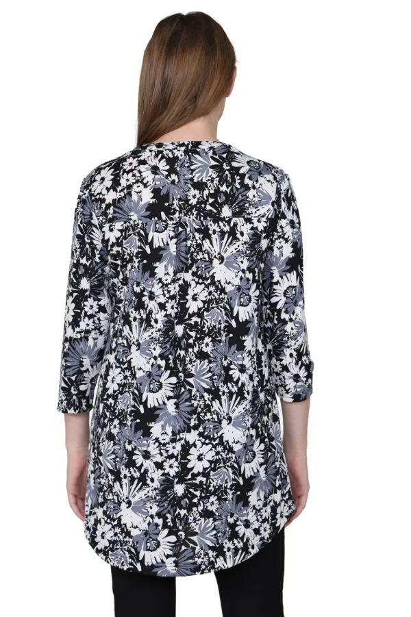 La Cera™ La Cera Midnight Blooms Print Tunic Outlet