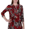 La Cera™ La Cera Midnight Roses Print Tunic Fashion