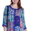 La Cera™ La Cera Multi Patchwork Top Blue Sale