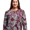 La Cera™ La Cera Paisley Pullover Top Blackberry Online