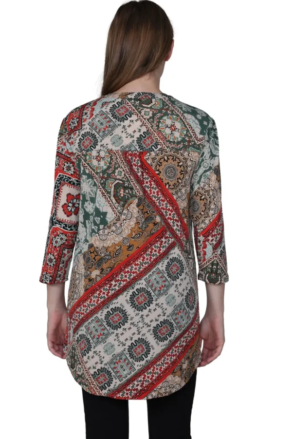 La Cera™ La Cera Persian Paisley Print Tunic Cheap