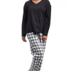 La Cera™ La Cera Plaid Pajama Set Black/White Best