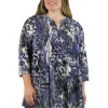 La Cera™ La Cera Pleat Front Animal Printed Tunic - Plus Size Cheap