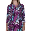 La Cera™ La Cera Pleat Front Geometric Printed Tunic Best