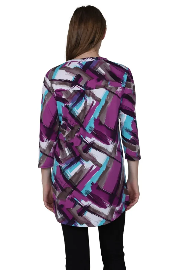 La Cera™ La Cera Pleat Front Geometric Printed Tunic Best