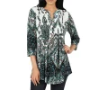 La Cera™ La Cera Pleat Front Paisley Tunic Best Sale