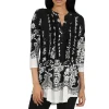 La Cera™ La Cera Pleat Front Printed Tunic Discount