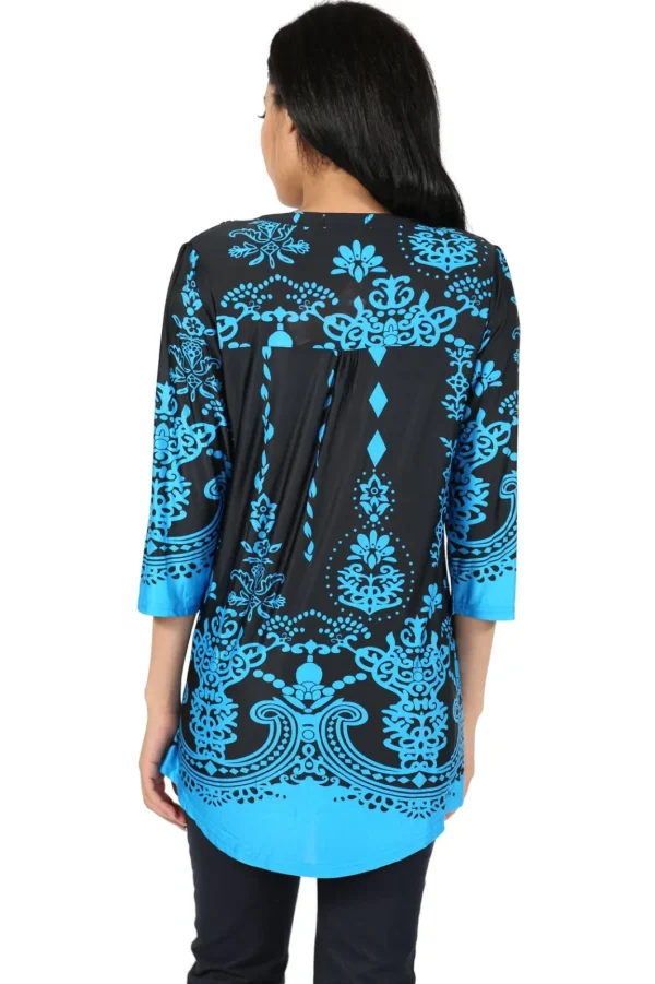 La Cera™ La Cera Pleat Front Printed Tunic Discount