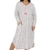 La Cera™ La Cera Plus Size 100% Cotton Knit Mistletoe Print Nightshirt Online