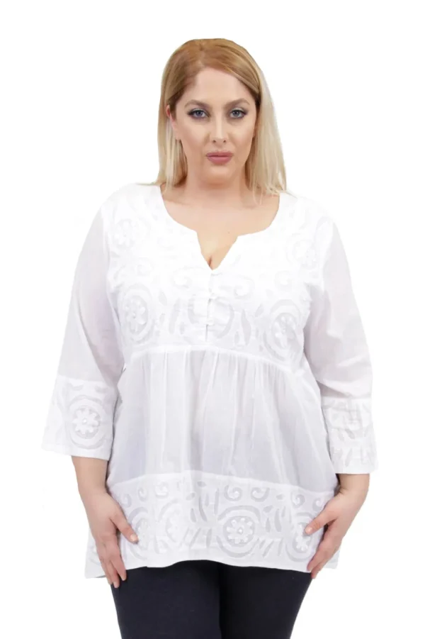 La Cera™ La Cera Plus Size Applique Trimmed Tunic Outlet