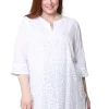 La Cera™ La Cera Plus Size Applique Top White Clearance