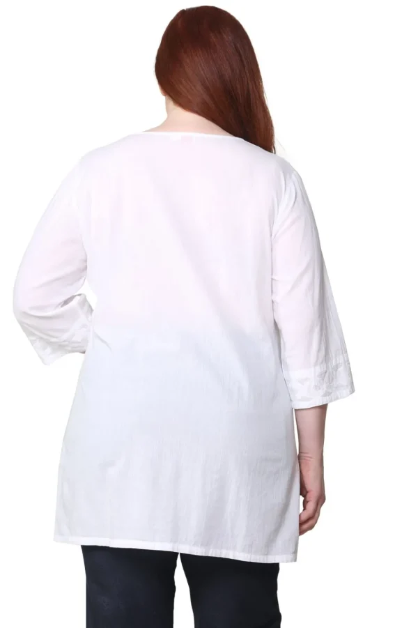 La Cera™ La Cera Plus Size Applique Top White Clearance