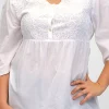 La Cera™ La Cera Plus Size Embroidered Bodice Blouse White Best