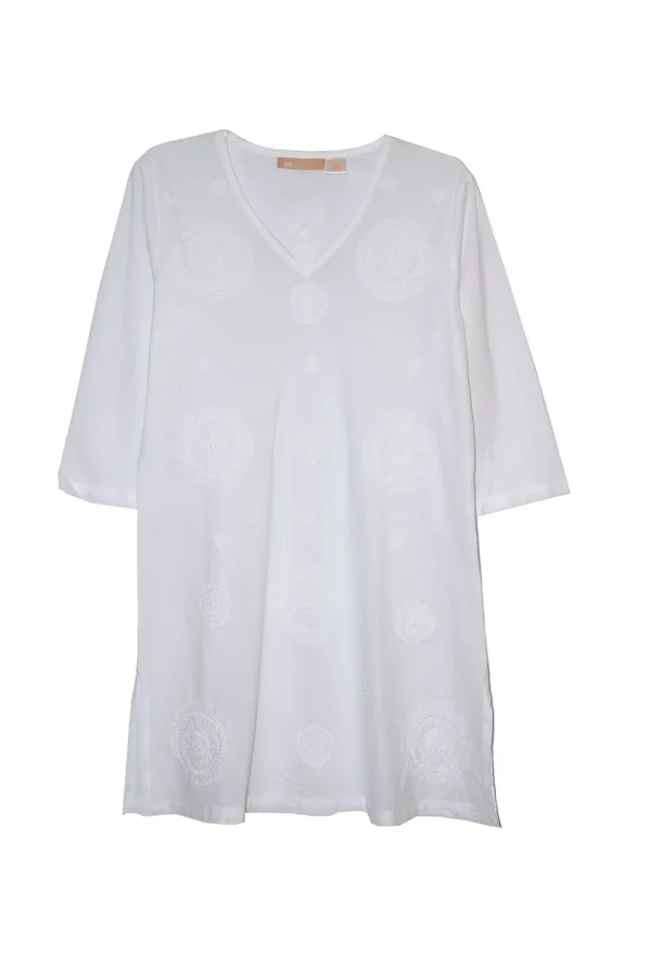 La Cera™ La Cera Plus Size Embroidered V-Neck Casual Shirt White Store