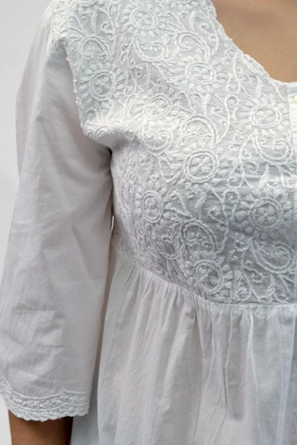 La Cera™ La Cera Plus Size Embroidered Bodice Blouse White Best